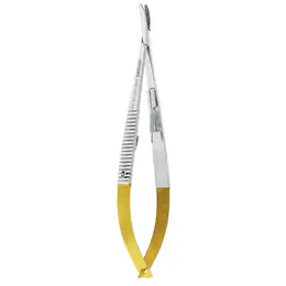 AsaDental Needle holder cm14 Castroviejo TC curved, item 0446TH-14TC